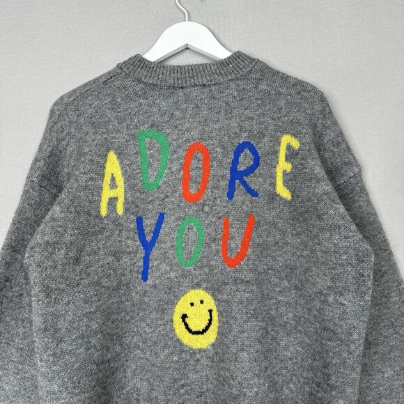 RD Style Womens Jorgina Baseball Jacket M Gray Adore You Smile Academia Cardigan - Picture 9 of 12